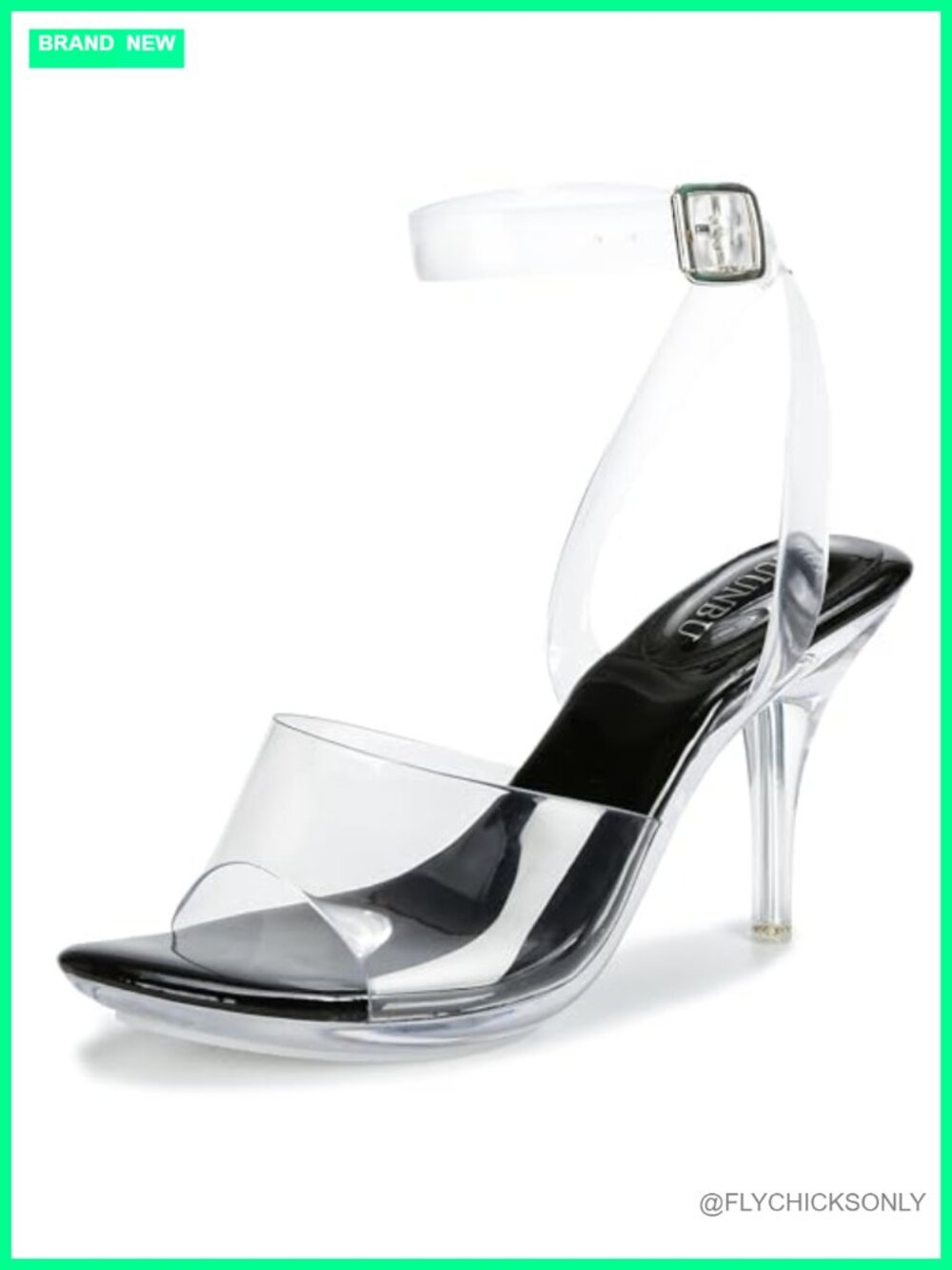 Clear Strappy Platform Sandals Ankle Strap Kitten Heel Slingback Stiletto Dress